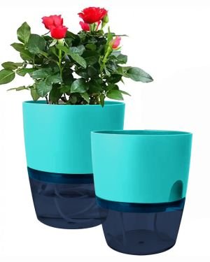 Self-Watering hydroponics Pots, for Home & Office Pot-18×15 cm (Pack of 3)