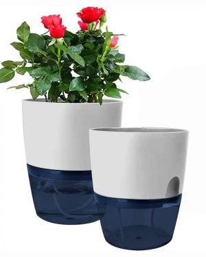Self-Watering Hydroponic Pots-18x15cm Home-Office (Pack of 2)