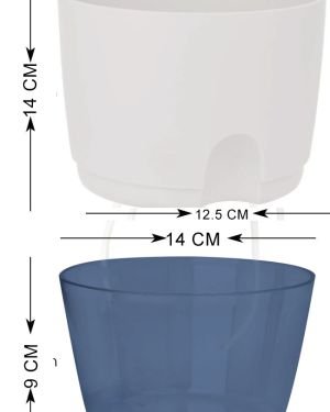 Self-Watering Hydroponic Pots-18x15cm Home-Office (Pack of 2)