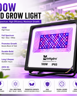 INHYDRO 100W LED Flood Light for Hydroponics —  Best Grow Light for Indoor Farming