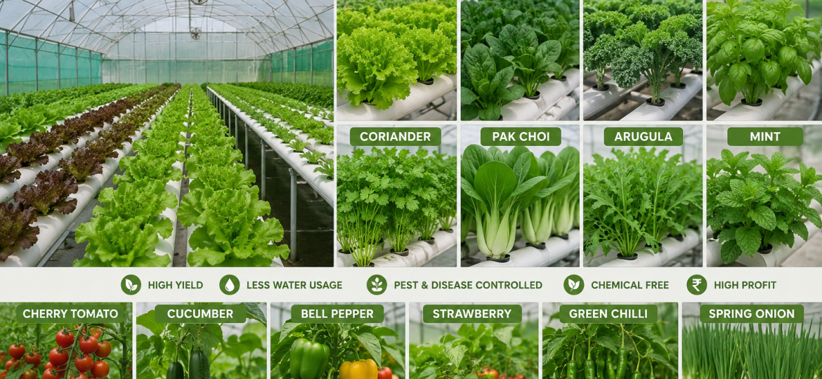 Best crops for net house farming grown in a controlled environment