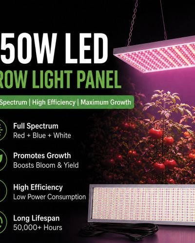 250W Full Spectrum LED Grow Lights Panel for Hydroponics & Indoor Farming