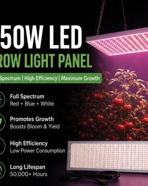 250W Full Spectrum LED Grow Lights Panel for Hydroponics & Indoor Farming