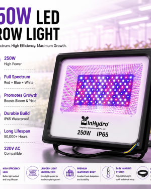 INHYDRO 250W LED Flood Light for Hydroponics — Professional Grow Light for Indoor Farming
