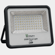 250W flood light with LED array in a black housing and mounting bracket (IP66-rated)
