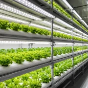 white led grow light in inside chamber