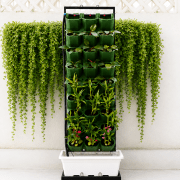 Hydroponics Vertical Wall Garden System -27-Planter | Iron Frame with Built-in Water Ideal for Indoor & Outdoor GardeningReservoir & Nutrient Flow